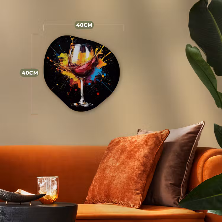 Organisch schilderij - Forex - Wijn - Glas - Graffiti - Borrel - Rood - Verf — 4