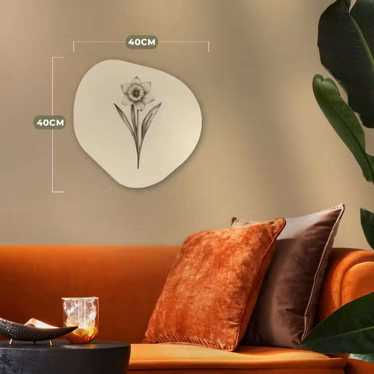 Organisch schilderij - Forex - Zwart - Narcis - Illustratie — 4