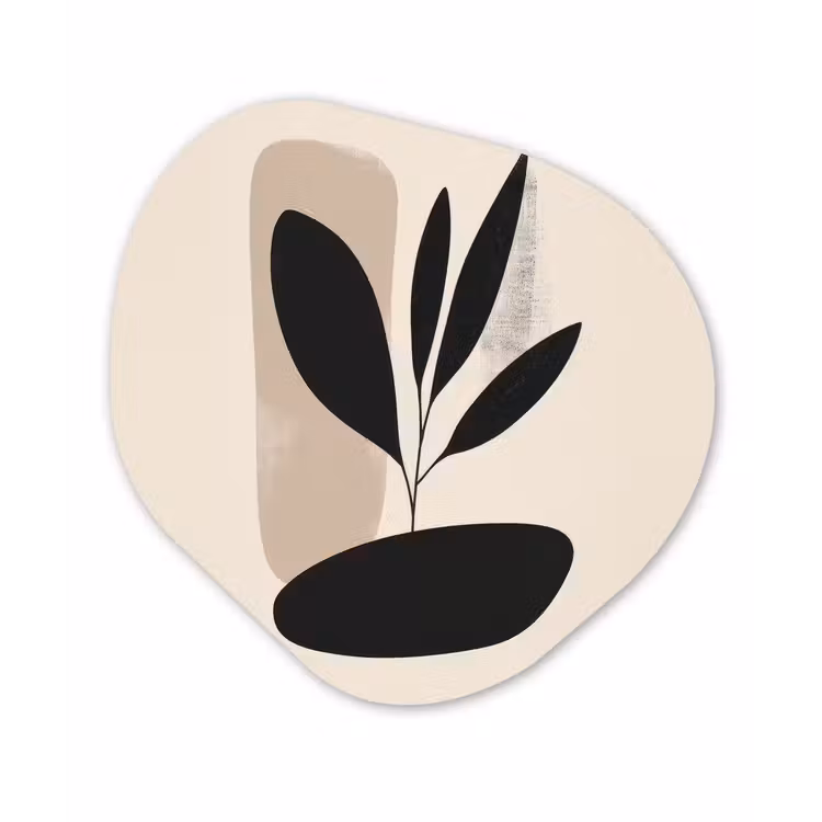 Organisch schilderij - Forex - Plant - Beige - Japandi — 1