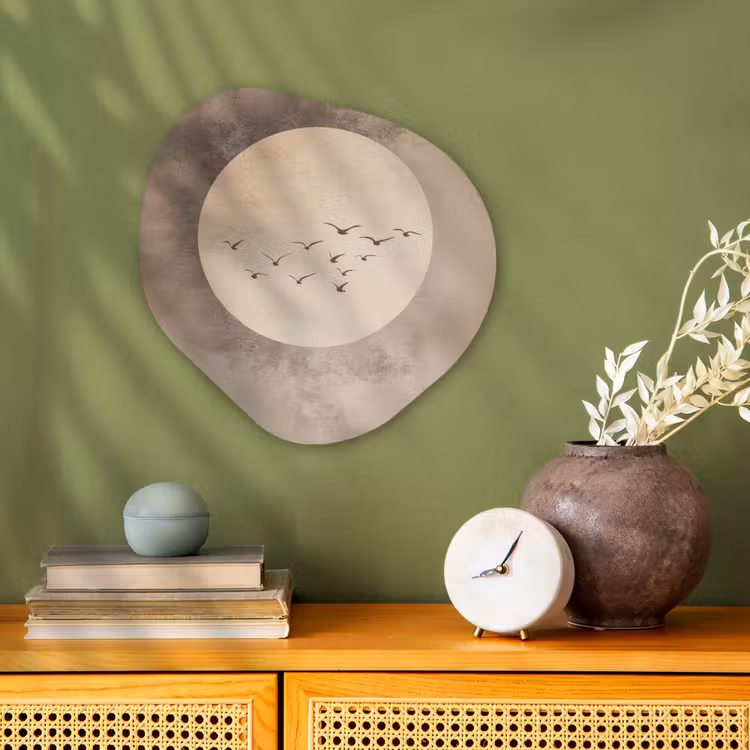 Organisch schilderij - Forex - Vogel - Beige - Japandi — 2