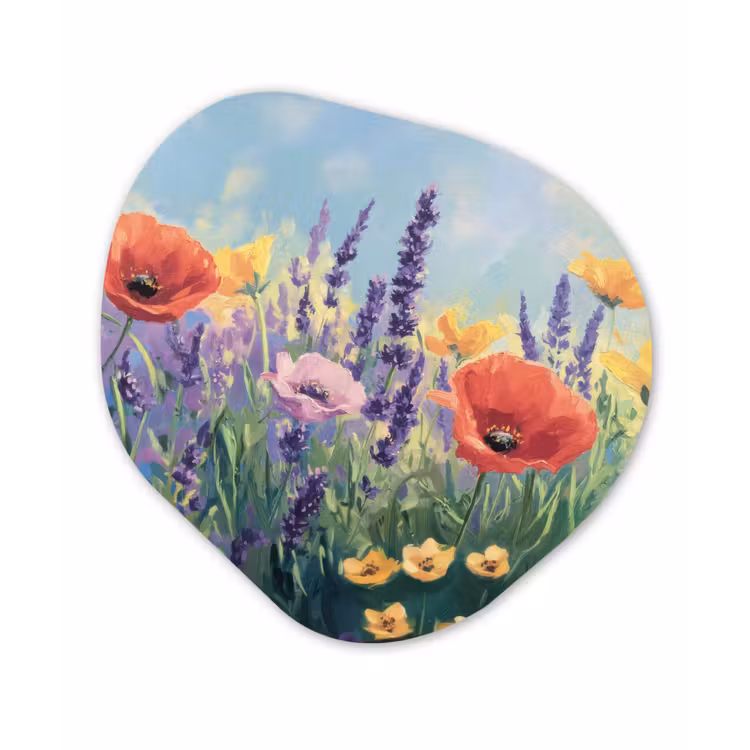 Organisch schilderij - Forex - Weide - Bloemen - Kleurrijk — 1