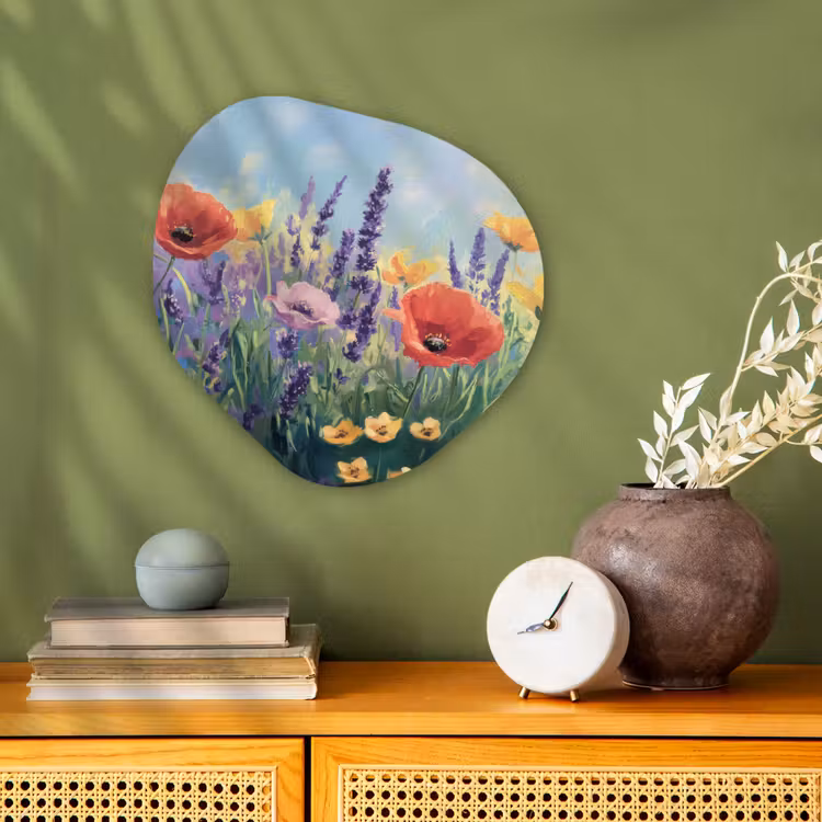 Organisch schilderij - Forex - Weide - Bloemen - Kleurrijk — 2