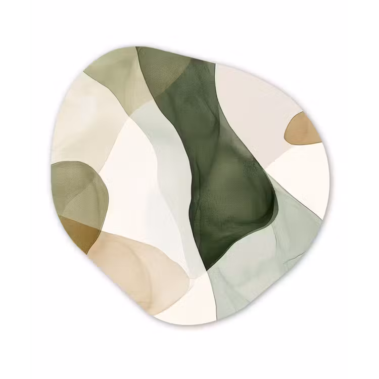 Organische vorm aluminium - Japandi - Abstract - Groen — 1