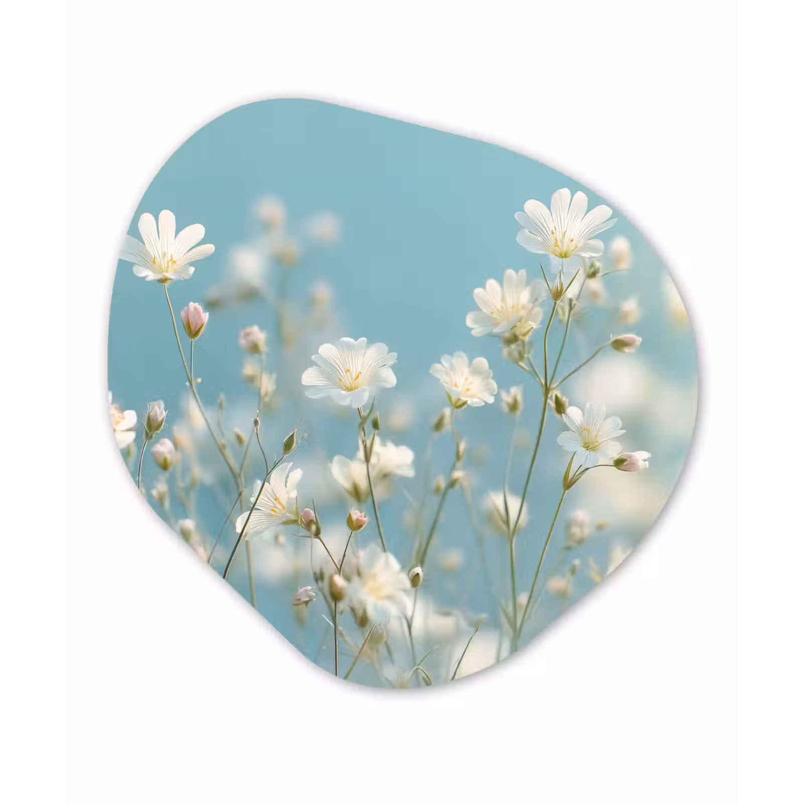 Organisch schilderij - Forex - Stengels - Bloemen - Lucht - Wit — 1