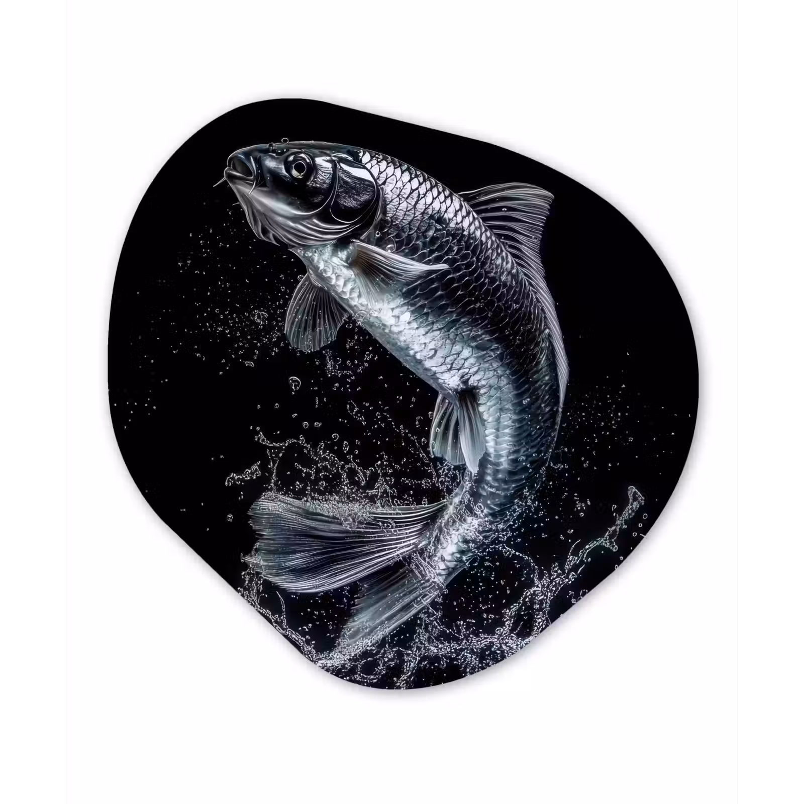 Organisch schilderij - Forex - Vis - Koi - Zwart - Water — 1