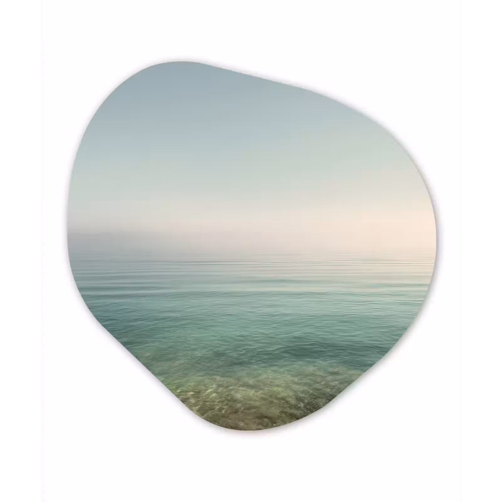 Organisch schilderij - Forex - Zee - Horizon - Blauw - Mist — 1