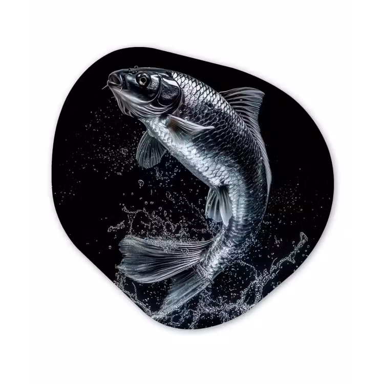 Organisch schilderij - Forex - Vis - Koi - Zwart - Water — 1