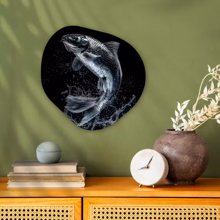 Organisch schilderij - Forex - Vis - Koi - Zwart - Water — 2