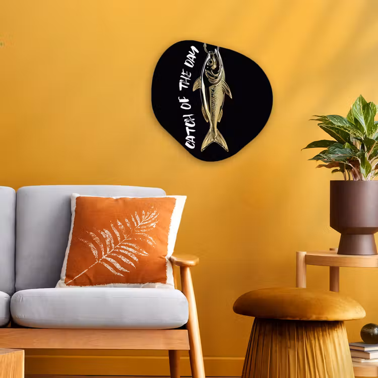 Organisch schilderij - Forex - Vis - Zwart - Goud - Tekst — 3