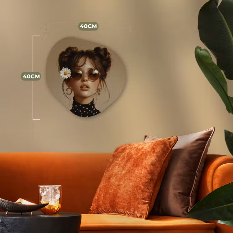 Organisch schilderij - Forex - Vrouw - Beige - Bloem - Modern - Portret — 4
