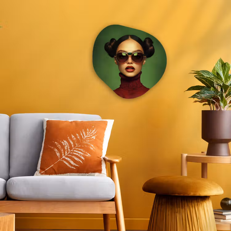 Organisch schilderij - Forex - Vrouw - Groen - Bril - Aesthetic - Modern — 3
