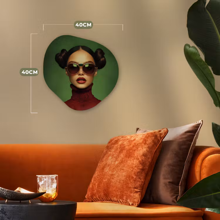 Organisch schilderij - Forex - Vrouw - Groen - Bril - Aesthetic - Modern — 4