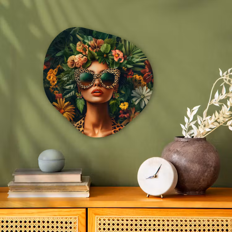 Organisch schilderij - Forex - Vrouw - Panterprint - Jungle - Natuur - Luxe — 2
