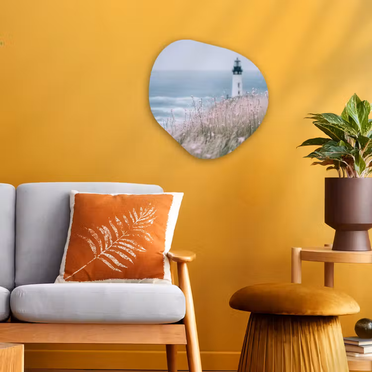 Organisch schilderij - Forex - Vuurtoren - Klif - Zee - Bloemen — 3