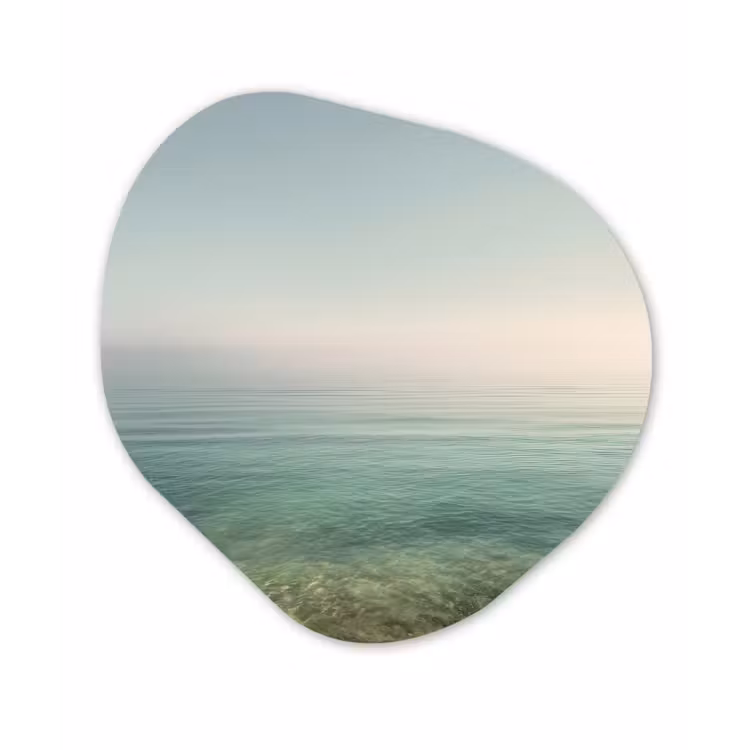 Organisch schilderij - Forex - Zee - Horizon - Blauw - Mist — 1