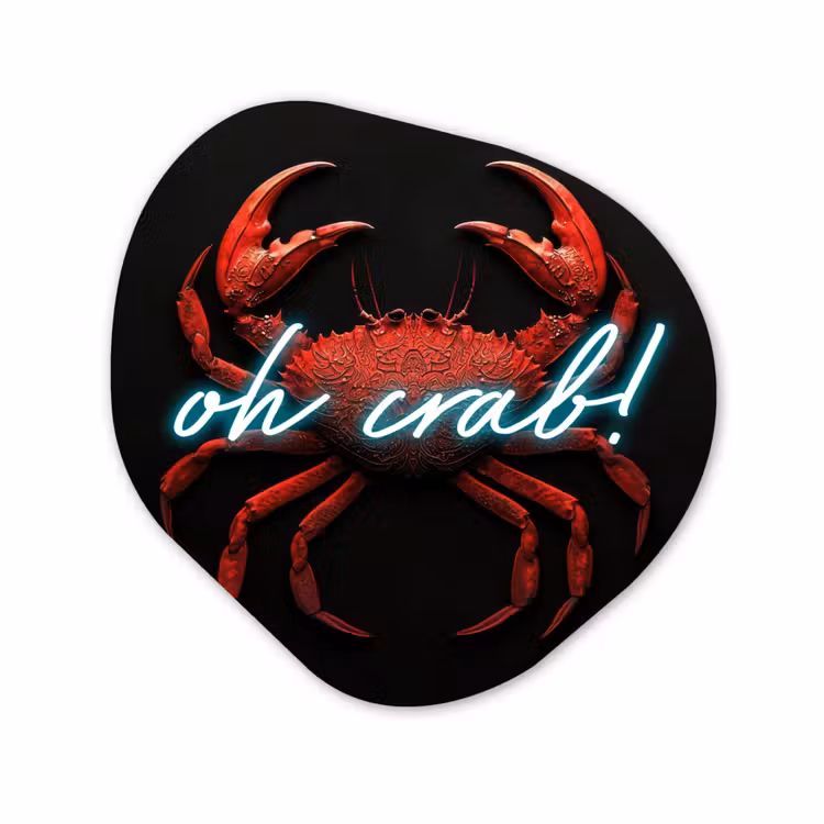 Organische vorm aluminium - Krab - Rood - Neon - Quote — 1