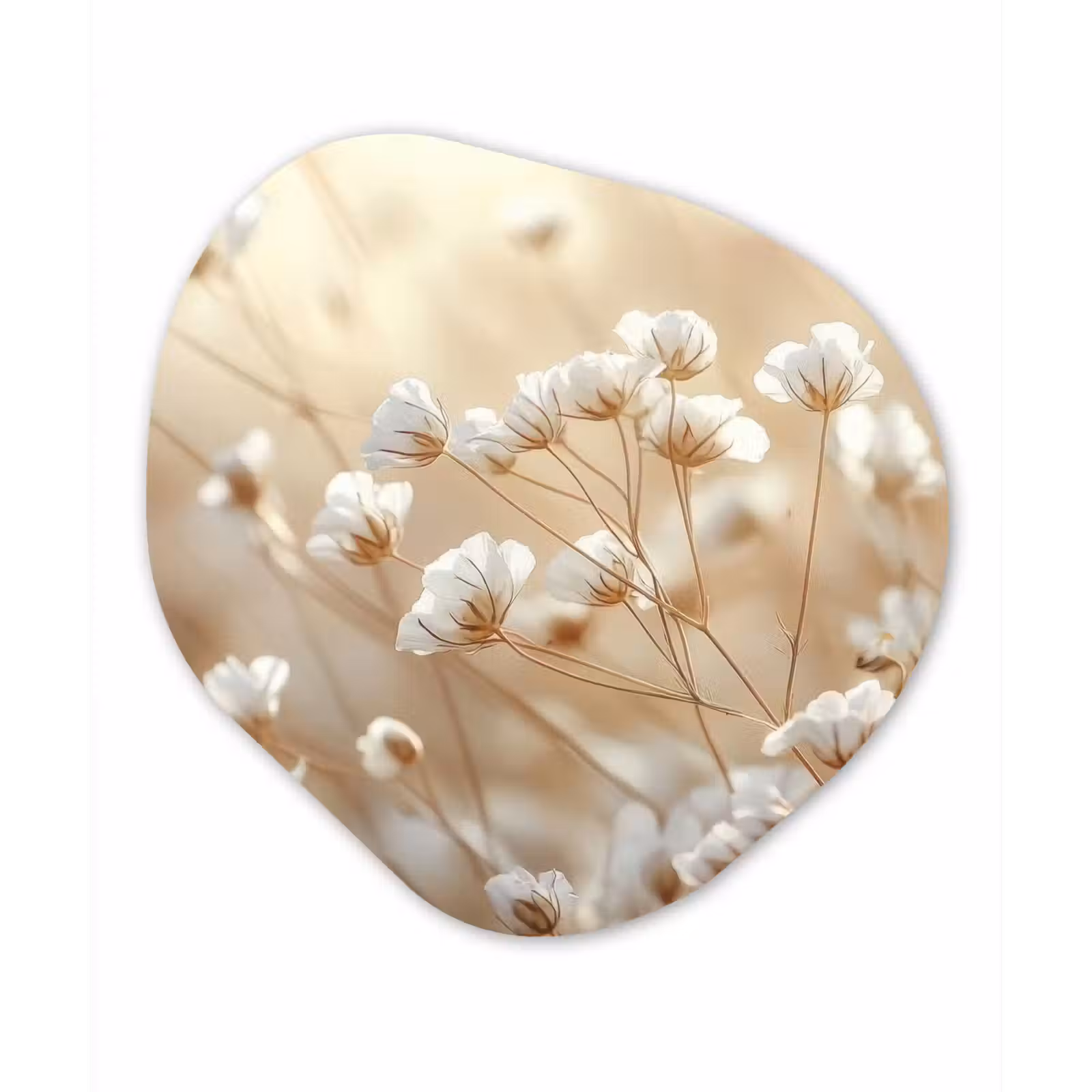 Organisch schilderij - Forex - Wilde - Bloemen - Wit — 1