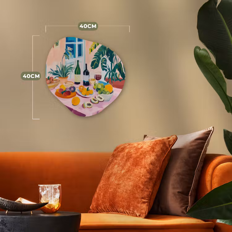 Organisch schilderij - Forex - Tafel - Wijn - Fruit — 4