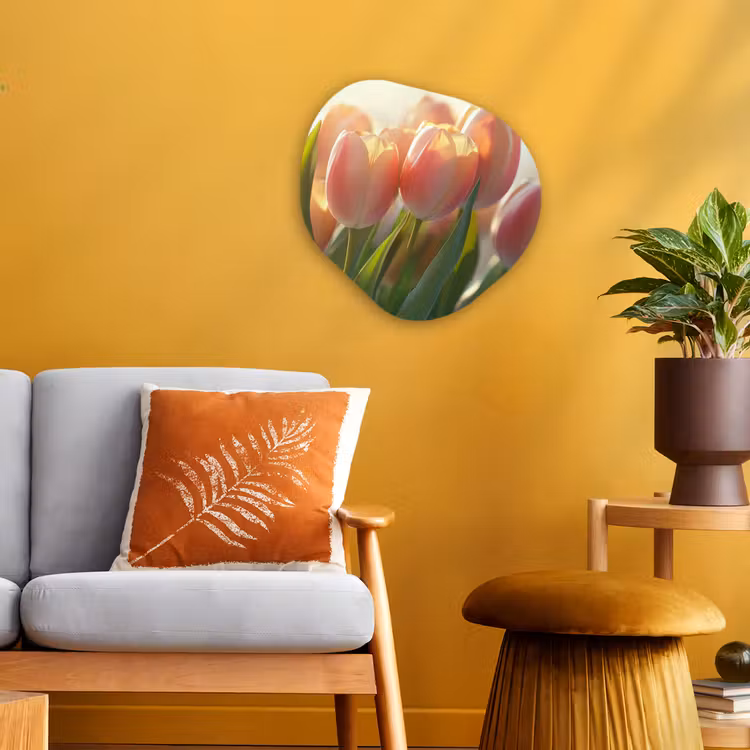 Organisch schilderij - Forex - Tulpen - Roze - Zonnestralen — 3