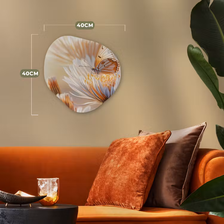 Organisch schilderij - Forex - Vlinder - Bloem - Oranje — 4