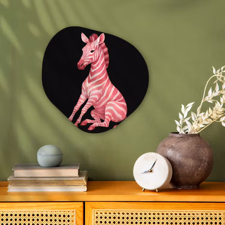 Organisch schilderij - Forex - Zebra - Roze - Gestreept — 2