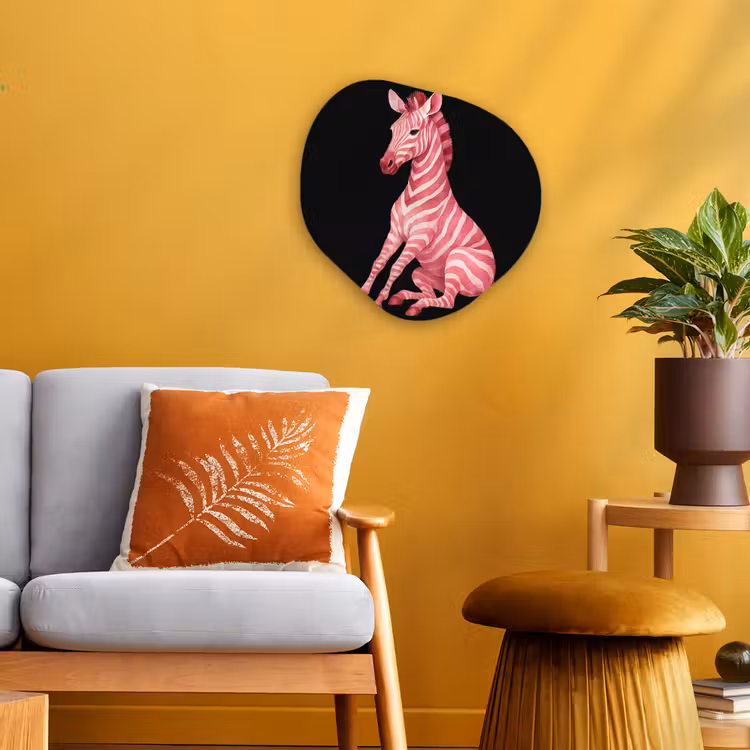 Organisch schilderij - Forex - Zebra - Roze - Gestreept — 3