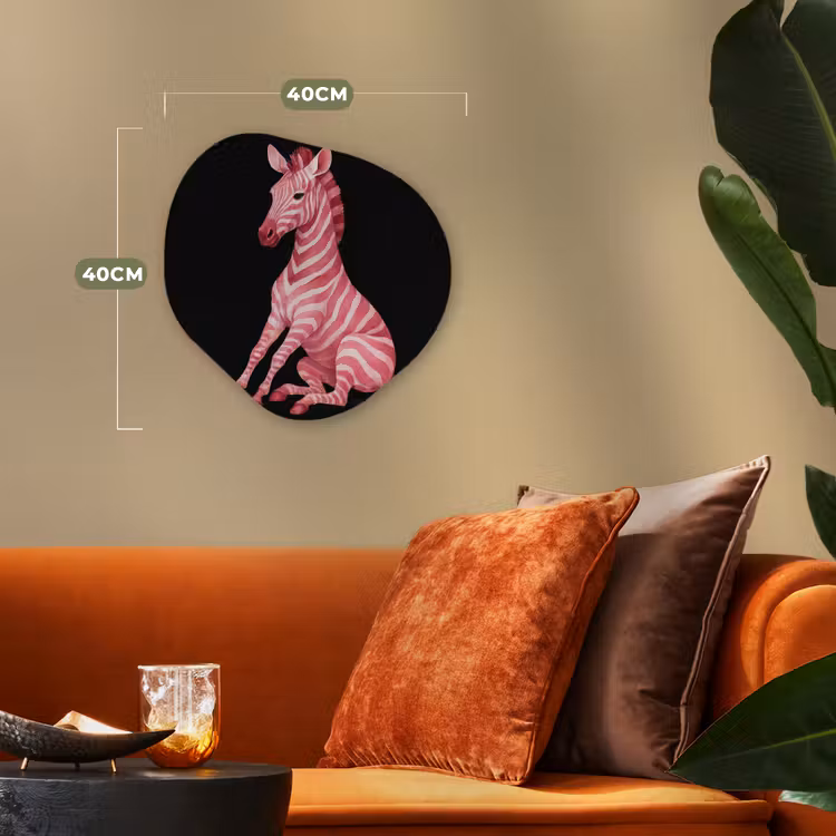 Organisch schilderij - Forex - Zebra - Roze - Gestreept — 4