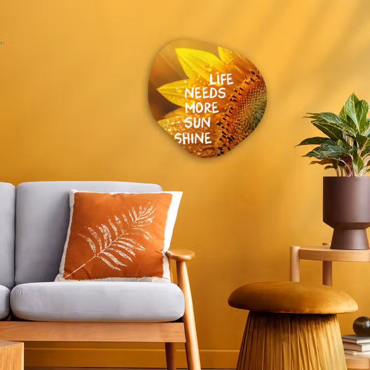 Organisch schilderij - Forex - Zonnebloem - Close up - Geel - Quote — 3