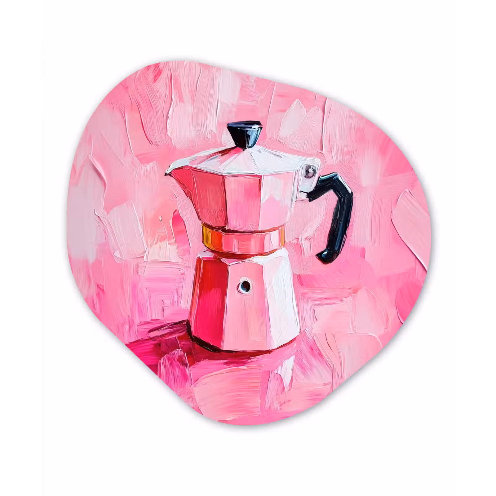Organisch schilderij - Forex - Roze - Verf - Coffee — 1