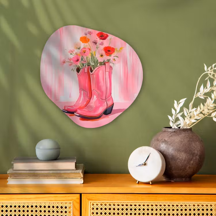 Organisch schilderij - Forex - Roze - Bloemen - Cowboy — 2