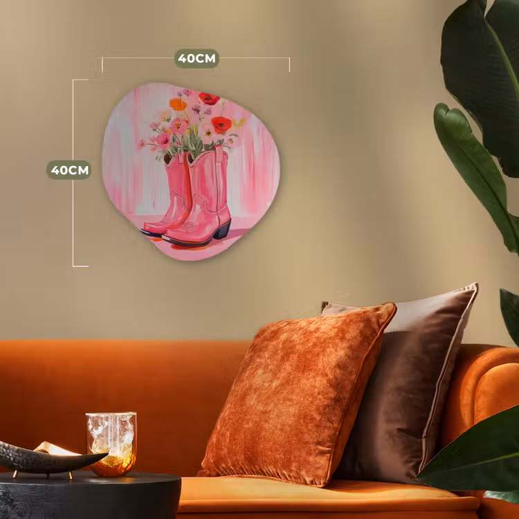 Organisch schilderij - Forex - Roze - Bloemen - Cowboy — 4