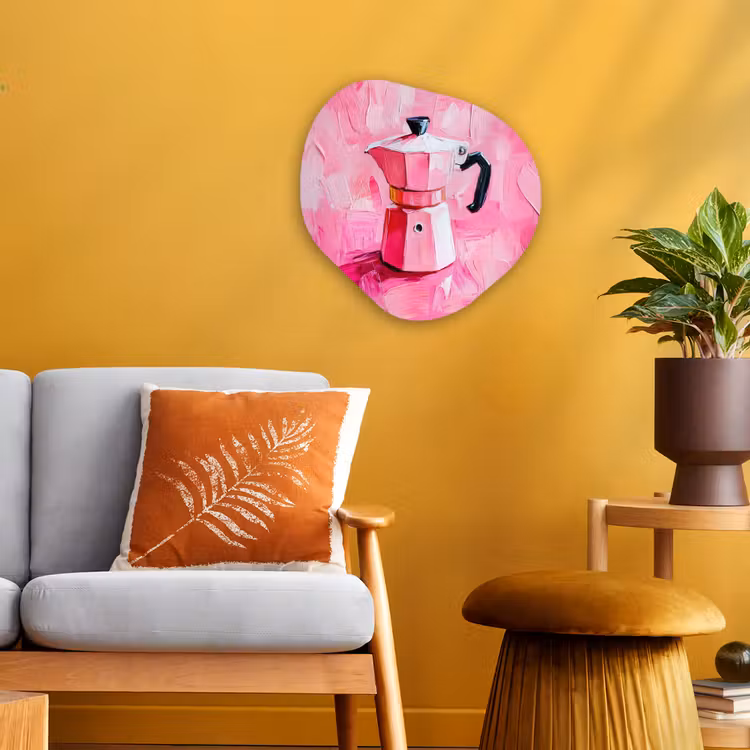 Organisch schilderij - Forex - Roze - Verf - Coffee — 3