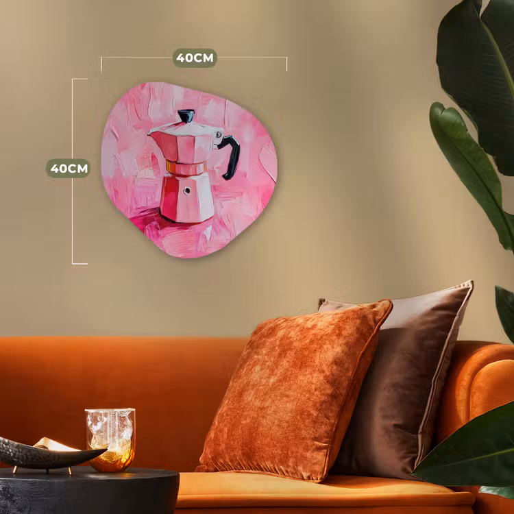 Organisch schilderij - Forex - Roze - Verf - Coffee — 4