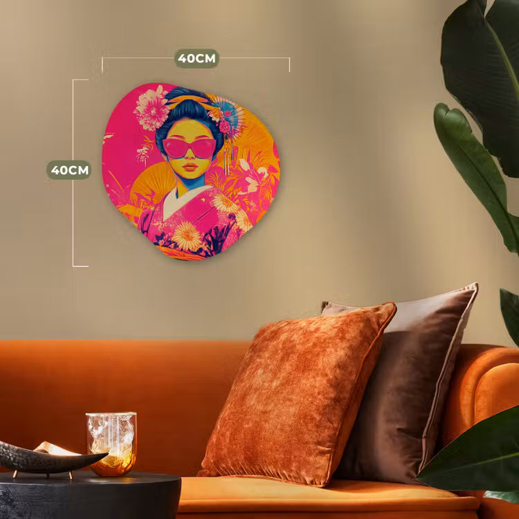Organisch schilderij - Forex - Vrouw - Zonnebril - Abstract - Oranje — 4