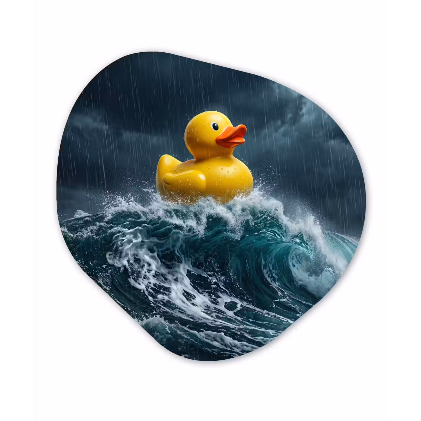 Organisch schilderij - Forex - Storm - Badeend - Golven — 1