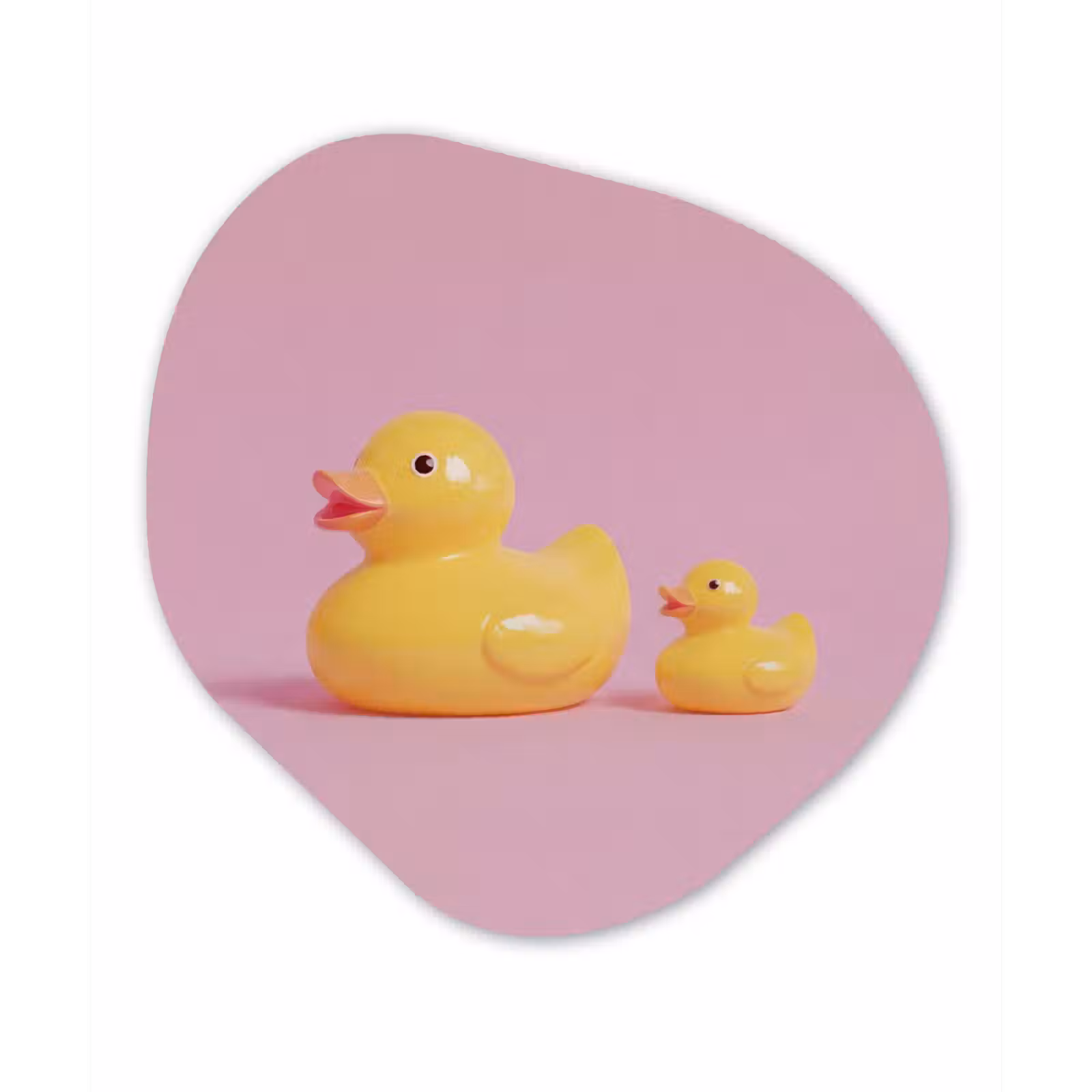 Organische vorm aluminium - Eendjes - Vrolijk - Roze — 1