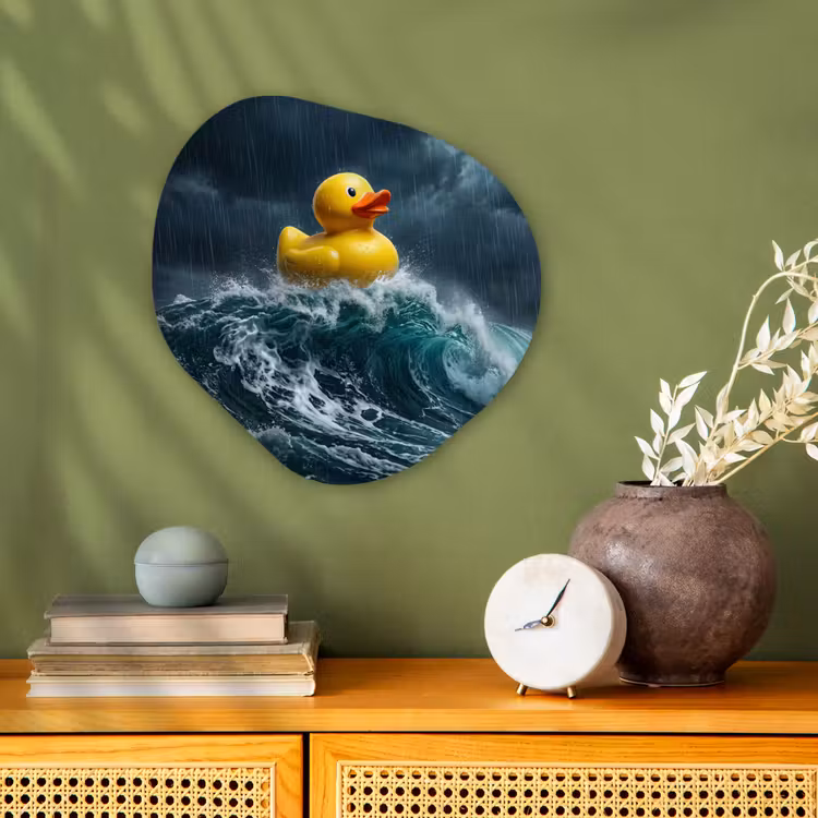 Organisch schilderij - Forex - Storm - Badeend - Golven — 2