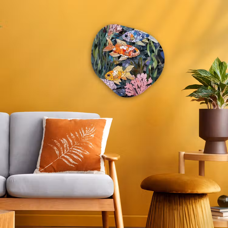 Organisch schilderij - Forex - Vissen - Koraal - Zee - Mozaïek — 3
