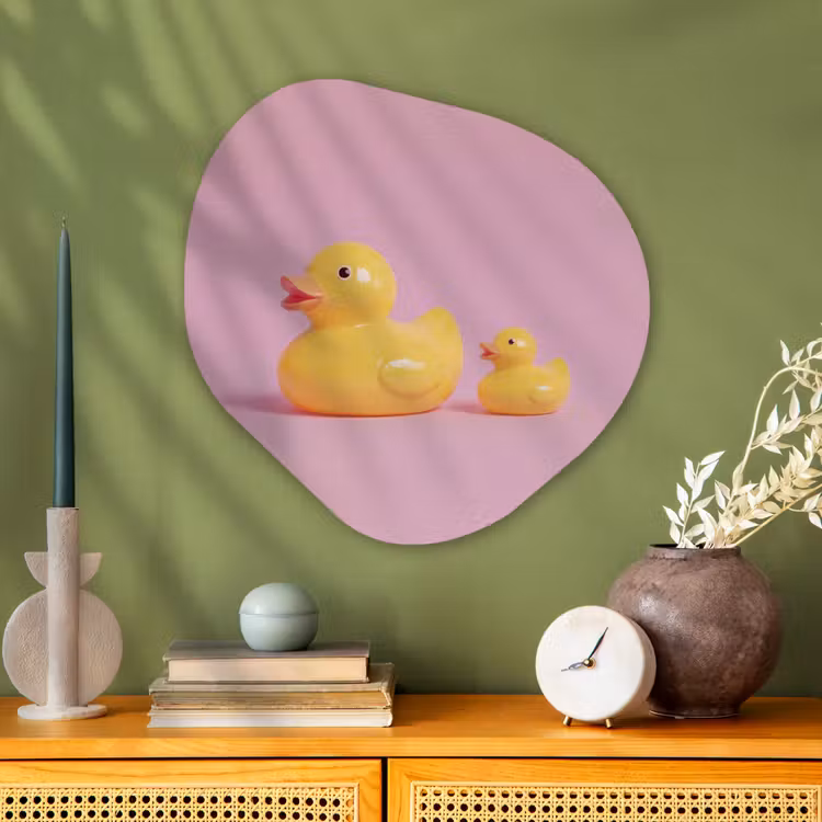 Organische vorm aluminium - Eendjes - Vrolijk - Roze — 2