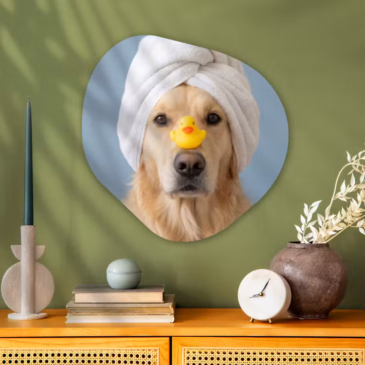 Organische vorm aluminium - Hond - Badeend - Geel — 2