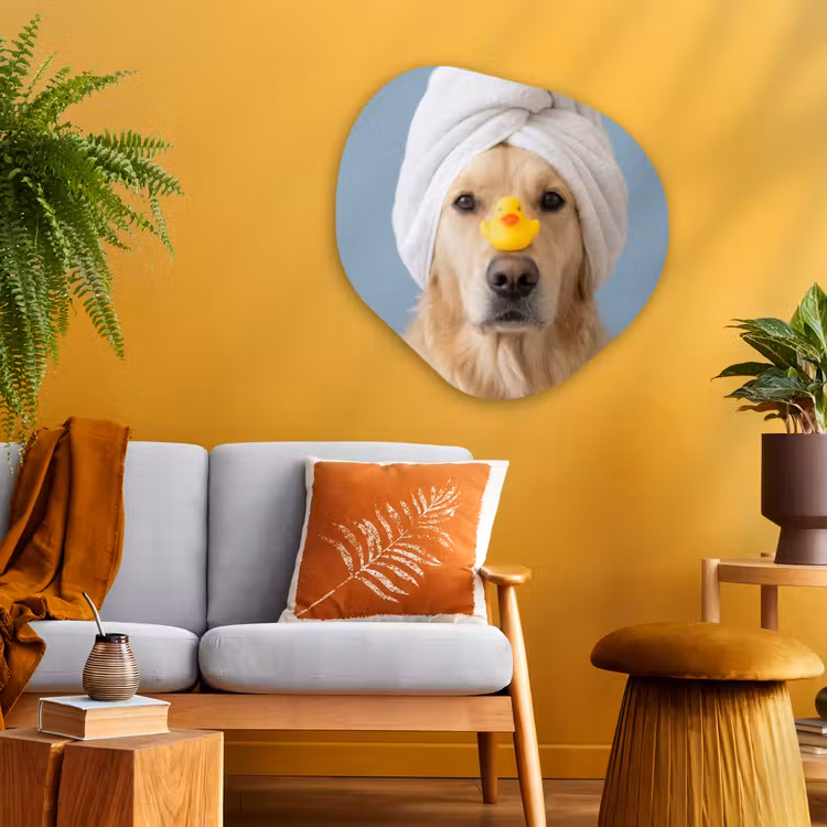 Organische vorm aluminium - Hond - Badeend - Geel — 3