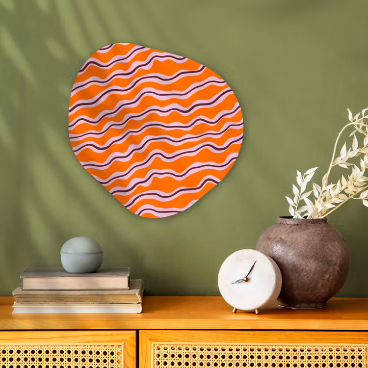Organisch schilderij - Forex - Retro - Golvend - Oranje — 2