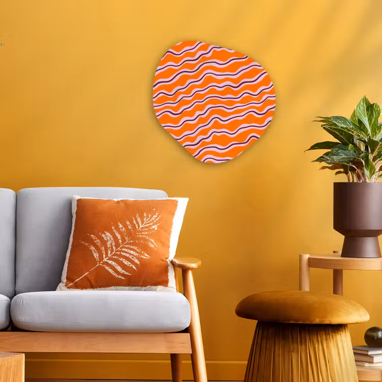 Organisch schilderij - Forex - Retro - Golvend - Oranje — 3