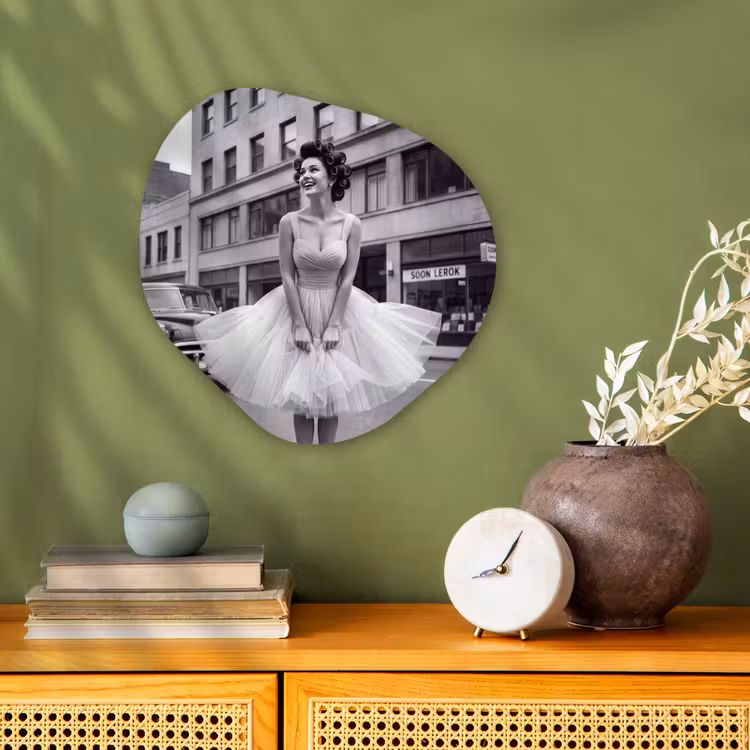 Organisch schilderij - Forex - Retro - Vrouw - Zwart - Wit — 2