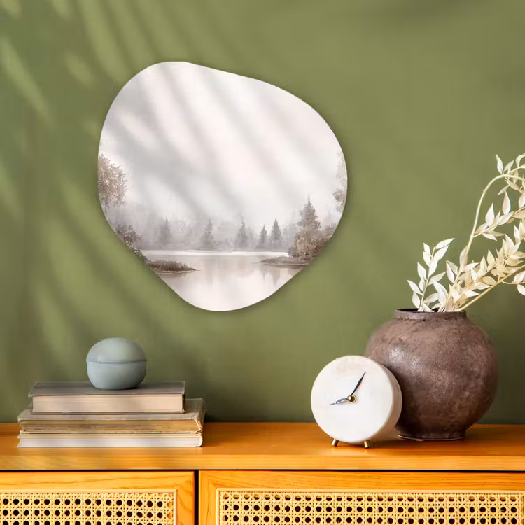 Organisch schilderij - Forex - Rivierlandschap - Minimalistisch - Aardetinten — 2