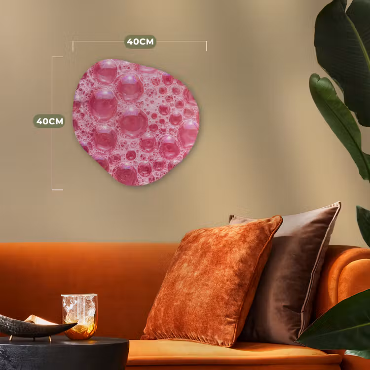 Organisch schilderij - Forex - Roze - Schuim - Bubbels — 4