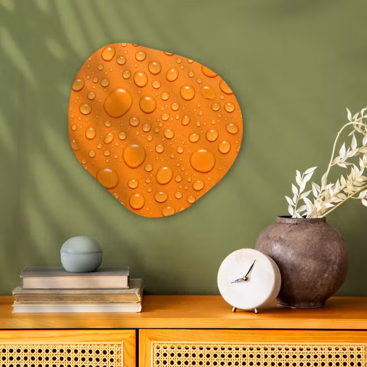 Organisch schilderij - Forex - Water - Druppels - Oranje — 2