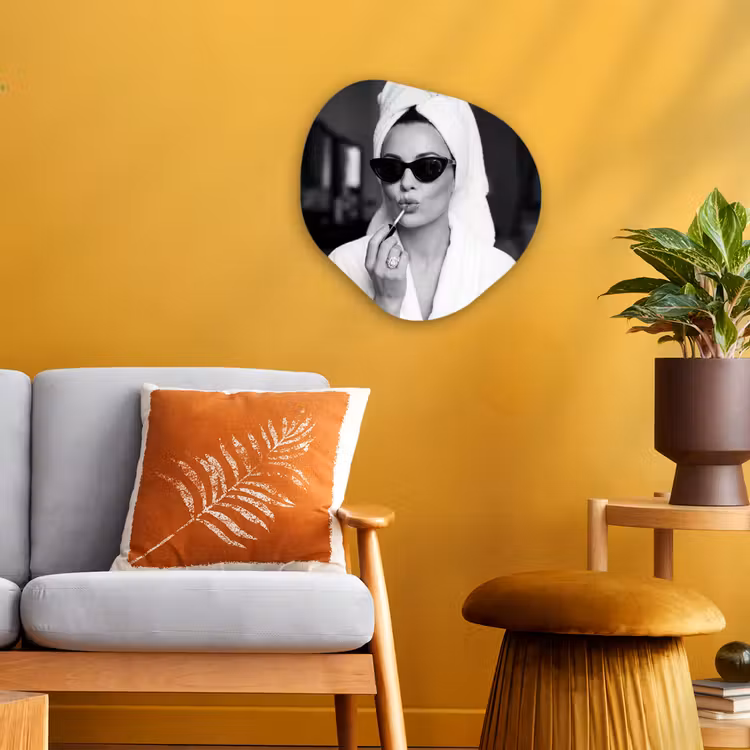 Organisch schilderij - Forex - Zonnebril - Vrouw - Zwart - Wit — 3