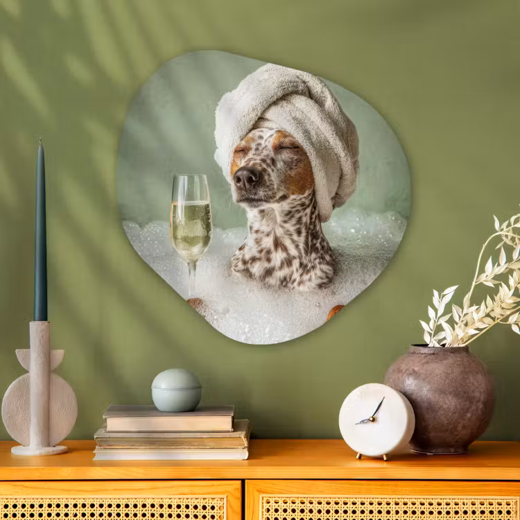 Organische vorm aluminium - Hond - Bad - Champagne - Handdoek — 2