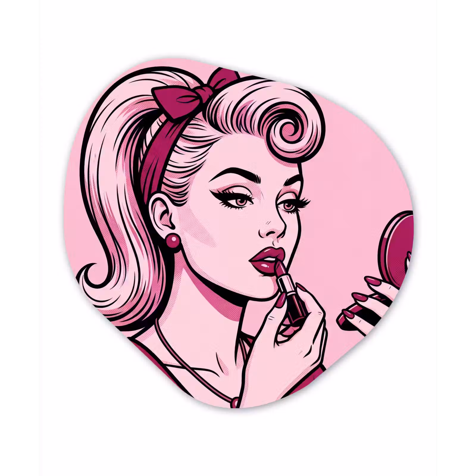 Organisch schilderij - Forex - Vintage - Vrouw - Roze — 1
